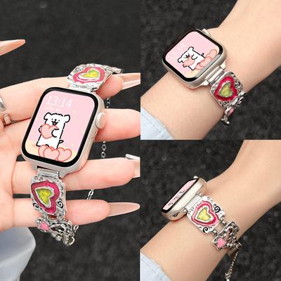 UHADA新款彩色爱心手链表带夏季