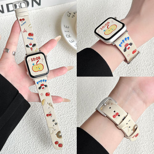 UHADA可爱大鼻狗皮质表带女款