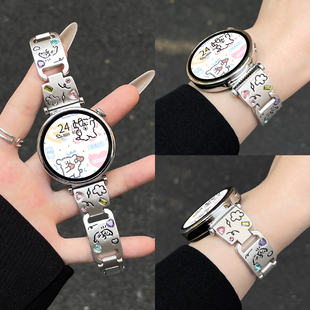 专用watch4智能运动watchgt4手表链3 夏天金属5pro系列女款 2女表高级感41mm女士手链 6手表带新款 适用华为gt5