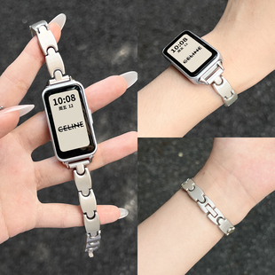 适用华为手环10手表带链金属9nfc版 女士创意手表链8智能运动手腕带band7高级感荣耀6pro舒适十代夏天替换手链