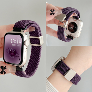 适用华为fit3手表带编织磁吸watchfit2手环的腕表智能运动4女款手表链新款fitnew创意高级感系列女生专用夏天