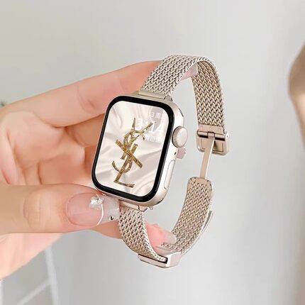 适用iwatchs9手表带女款applewatchs10小众新款s8s7苹果智能11手表链6金属磁吸iwatchse女生质感5高级感女士