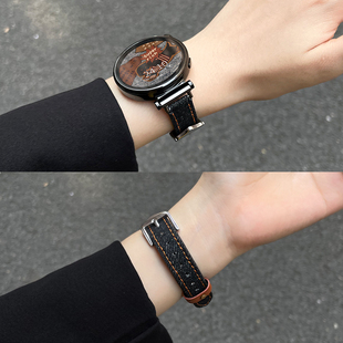 智能手表链荣耀女士透气腕表41mm watch4高级感真皮手表带gt3pro表链watchgt2女款 适用华为gt4手表带gt5 6新款