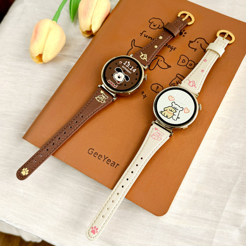 UhADa新款真皮马蹄扣表带可爱女