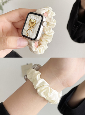 适用iwatchs8表带新款s9发圈s7苹果手表s6s5手表带iwatchse夏天女生s4女款applewatchs8小众iPhonewatchse2