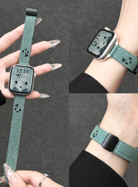适用华为watch fit4手表带牛仔磁吸watchfit3智能运动手表链4pro手带高级感系列2手环女款腕带1专用女士新款