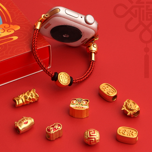 fit4 腕表智能运动watch 适用华为fit3手表带新年红色系列串珠手链watchfit2手表链女生秋冬1创意新款 4pro女款