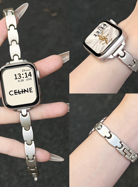 适用华为watch fit4手表带金属4pro智能运动手表链watchfit3系列手环腕带2夏天新款创意手链1代夏季女款腕表