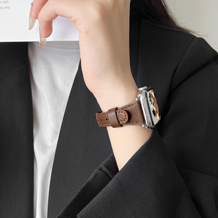 手表带 s7苹果s6手表s5小众applewatchs10表链高级感se女式 适用iwatchs11表带新款 真皮s9腕带小蛮腰s8秋冬女款