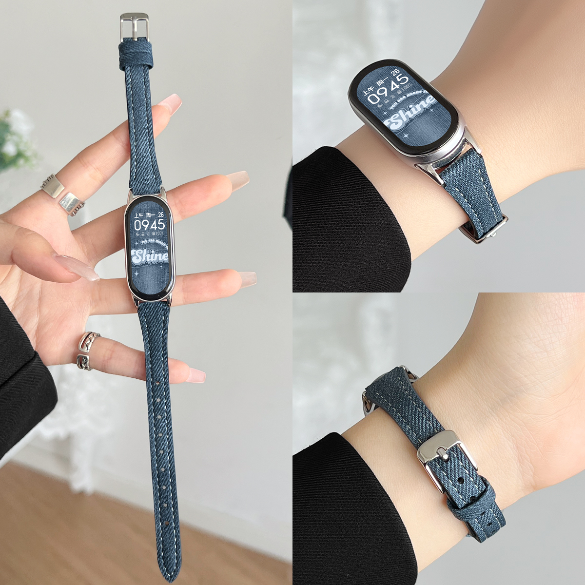 UHADA新款扎染牛仔手表带女生
