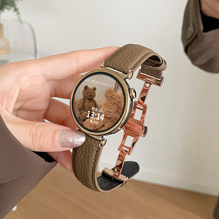 适用小米手表s3表带新款color运动版WatchS4sport蝴蝶扣watchs3智能手表带真皮color2腕带watch s4女款高级感
