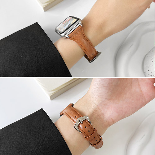 适用华为fit2手表带真皮质watch fit5pro腕带fit4创意女生小蛮腰智能运动手环watchfit3的女式时尚款替换表链