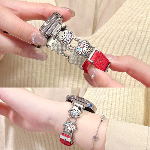 UHADA新款猫猫蝴蝶间皮表带女士