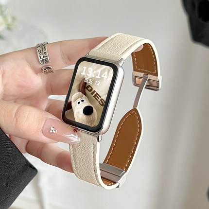 适用华为watchfit2手表表带新款fit3真皮质手带watch fit4腕带智能运动4pro腕表磁吸女生fit1专用女款手表带