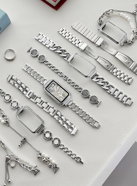 适用华为手环10/9/8手表带链金属夏天7nfc版荣耀智能运动6pro八九十代手腕带磁吸透气女生替换手链band7表链