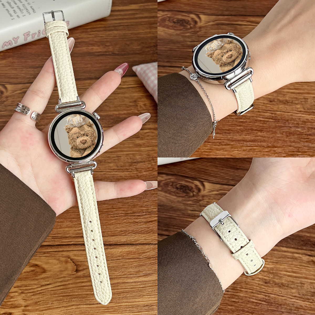 UHADA新款荔枝纹皮质手表带