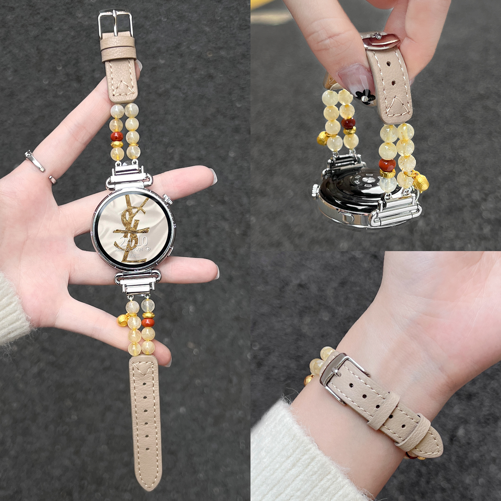 UHADA新款秋冬串珠间皮表带女生