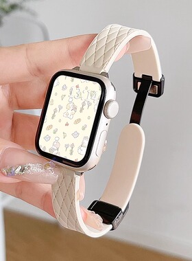 适用华为手表watchfit3表带夏天4硅胶磁吸fit2智能运动手环fit1腕带小香风表链fitnew手链透气女款手表带手带