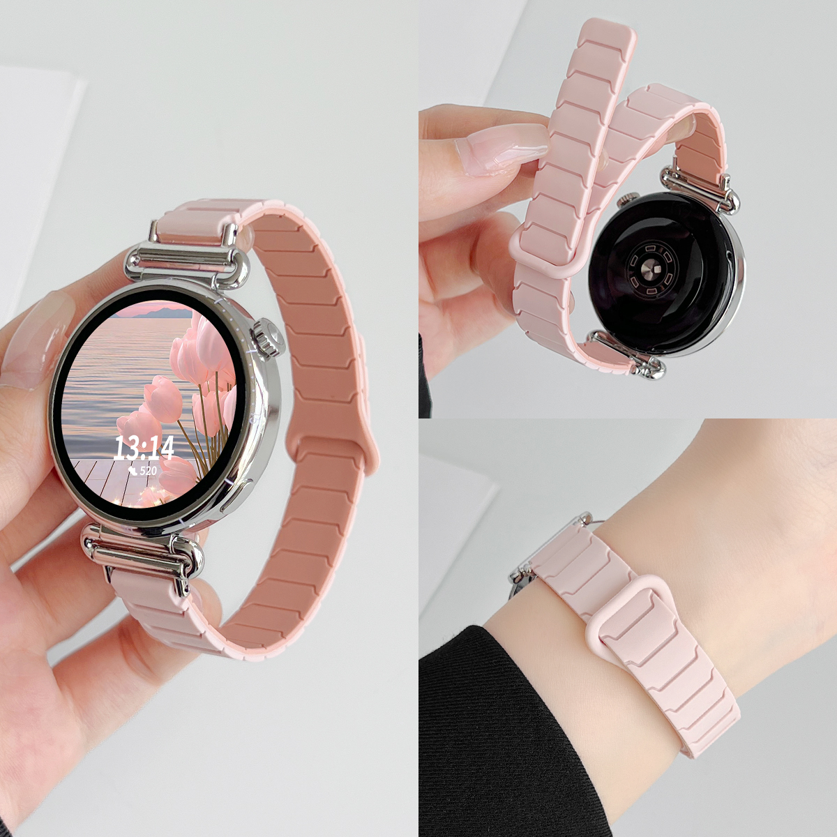 UHADA秋冬新款铠甲硅胶磁吸表带