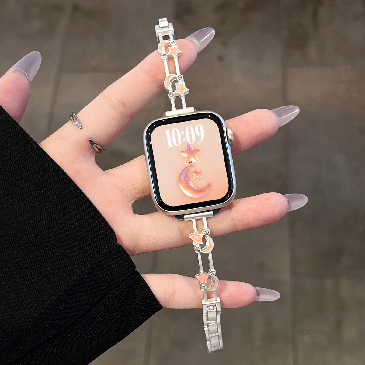 适合iwatchs12手表带applewatchs11新品苹果智能10代高端搭配9设计感手链款8女士高级感金属表带链se气质女款