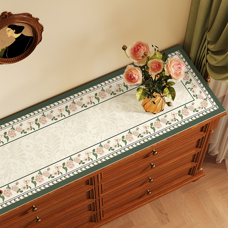 轻奢美式电视柜桌垫高级感免洗餐边柜台面保护垫玄关鞋柜酒柜盖布