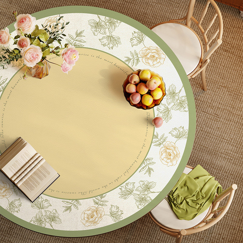 田园风圆桌桌布防水防油免洗圆形餐桌垫防烫茶几桌面保护垫子台布