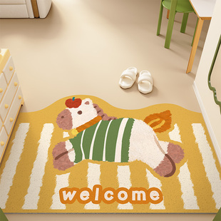 寓意卡通马年入户门地垫防滑耐脏进门门口家用地毯可裁剪脚踏垫子