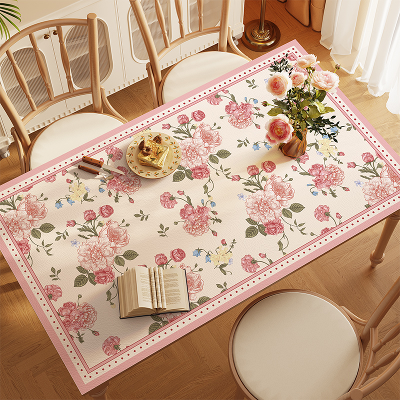 清新美式桌垫防油防水免洗餐桌垫隔热防烫客厅茶几桌布桌面保护垫