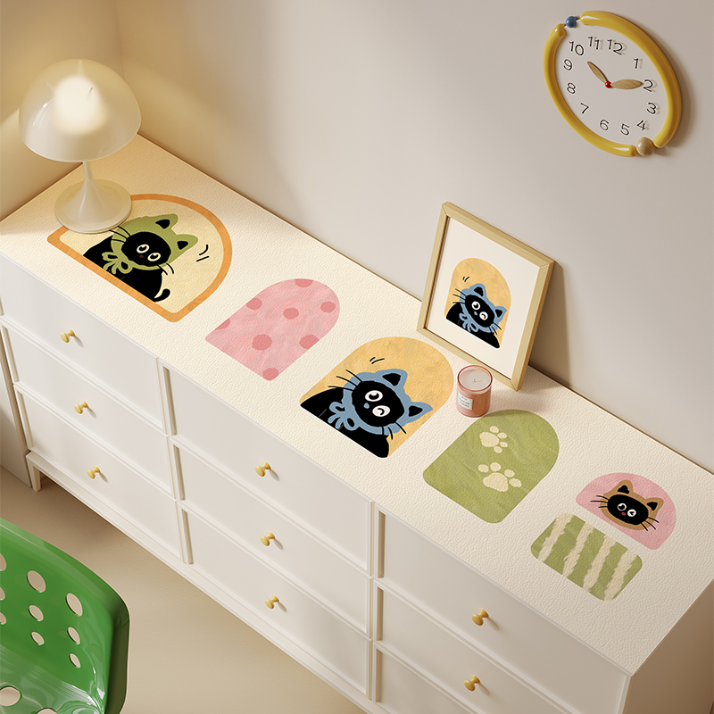 多巴胺电视柜桌垫防水防油免洗餐边柜保护垫玄关鞋柜防脏台面盖布