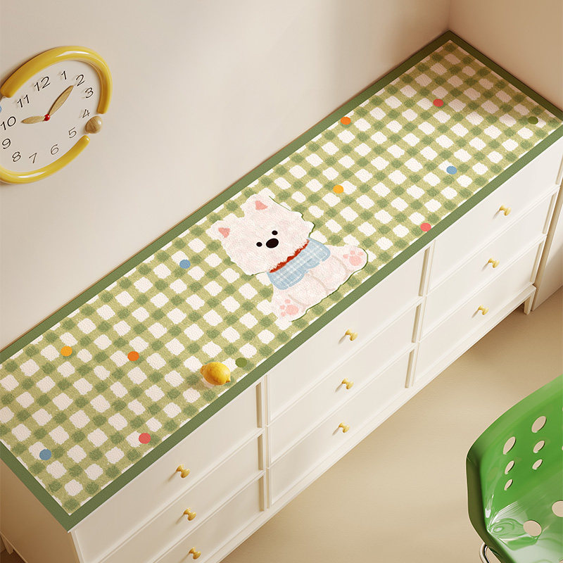 卡通小狗餐边柜台面保护垫电视柜桌垫防水玄关鞋柜防脏垫免洗桌布,居家布艺,桌布,淘宝优惠券,粉丝福利购,淘宝优惠卷