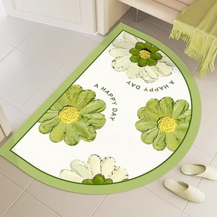 清新田园半圆形入户门地垫进门门口皮革耐脏防滑防摔垫子玄关地毯