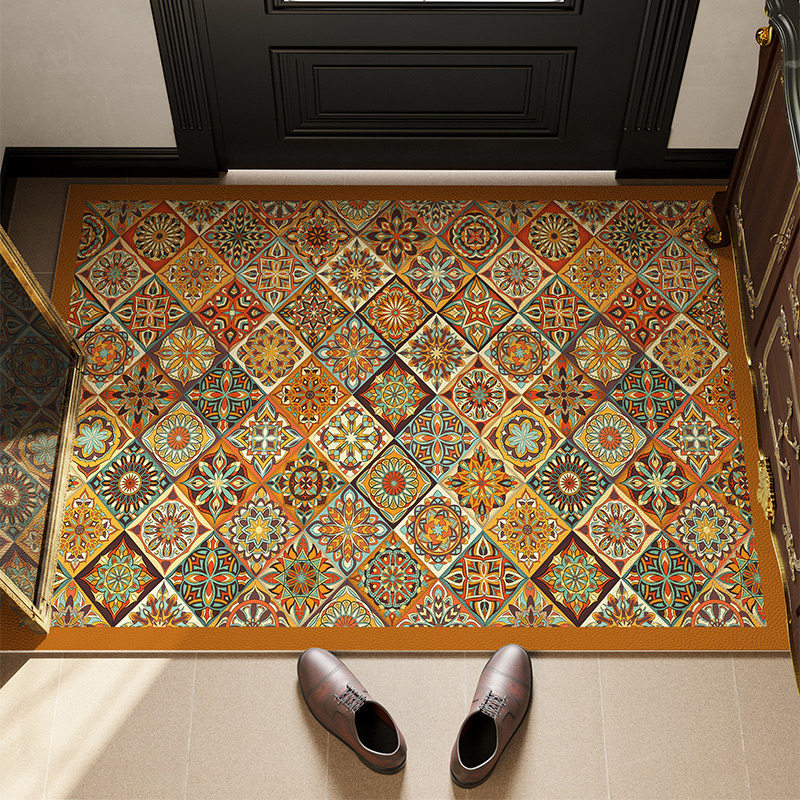 美式花砖别墅入户门地垫客厅玄关皮革地毯家用进门门外耐脏踩脚垫,居家布艺,入户地垫,淘宝优惠券,粉丝福利购,淘宝优惠卷
