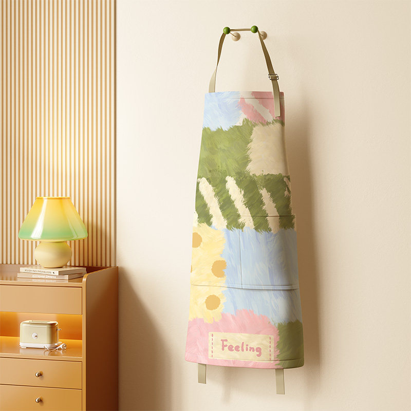 清新美式风围裙厨房家用高级感年轻款女防水防油罩衣做饭专用围腰,家庭/个人清洁工具,围裙,淘宝优惠券,粉丝福利购,淘宝优惠卷