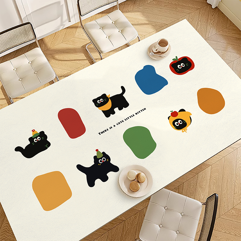 可爱卡通皮革防油防烫桌垫