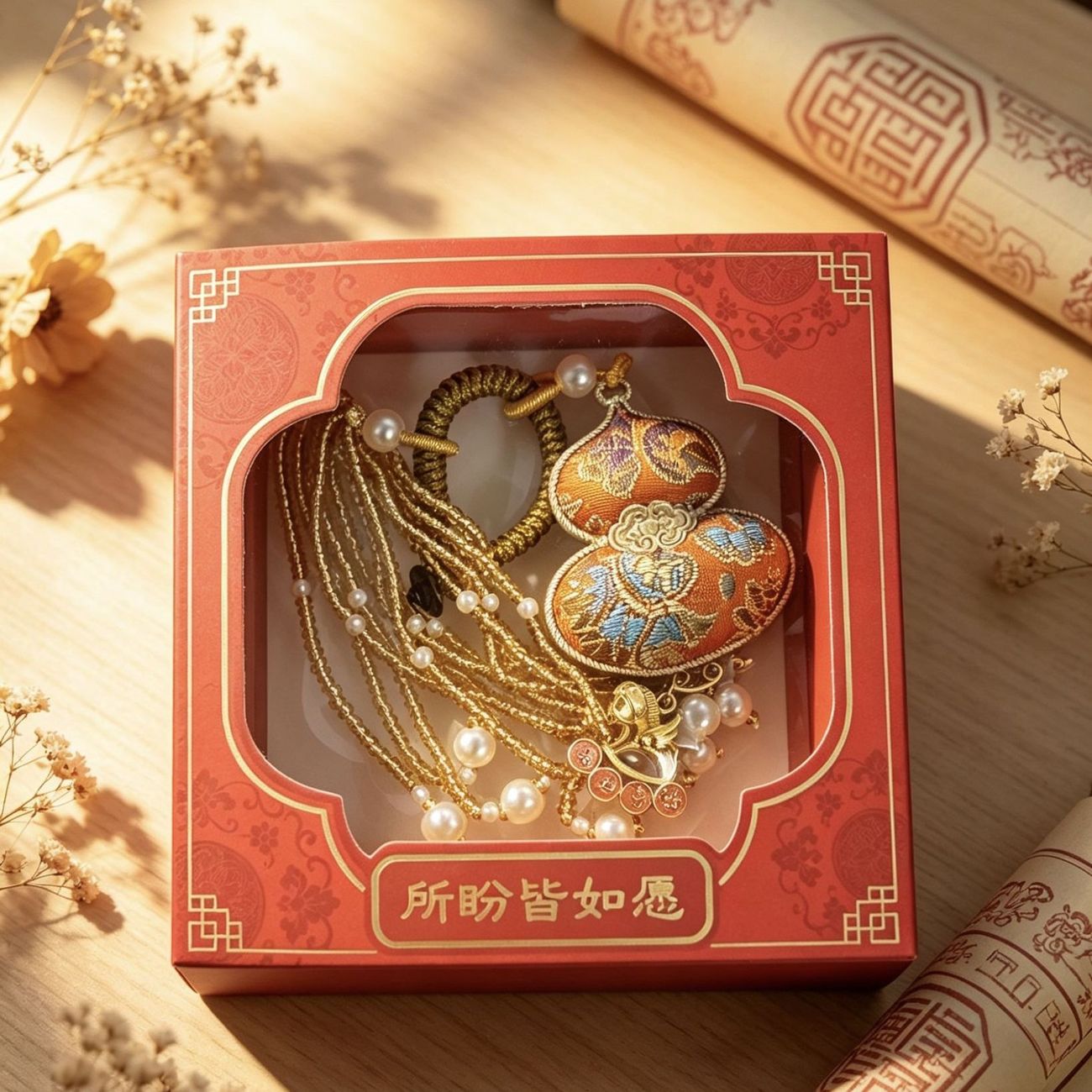 【礼盒装】新款宋锦工艺葫芦钥匙扣包挂送礼佳品中秋节中国风礼物