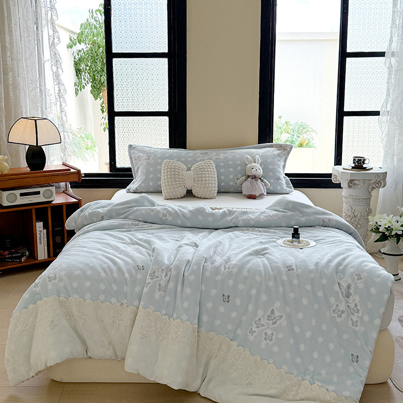 秋冬新款加厚保暖可水洗牛奶雕花绒豆豆绒春秋被冬被大豆纤维被女,床上用品,化纤被,淘宝优惠券,粉丝福利购,淘宝优惠卷