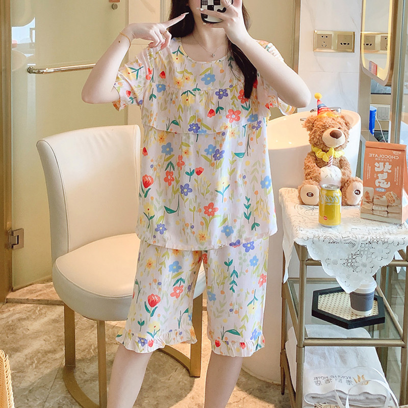 2026新款防凸点棉绸睡衣女夏图片