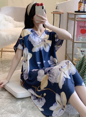 夏款棉绸睡裙女夏薄款性感人造棉连衣裙日系宫廷风绵绸睡衣家居服