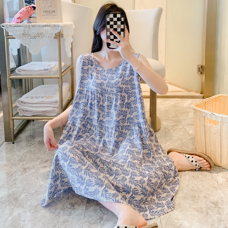 新款棉绸睡裙日系女士无袖ins风