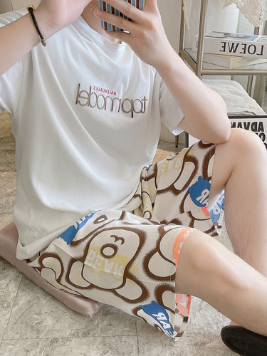 棉绸家居短裤加大码沙滩裤