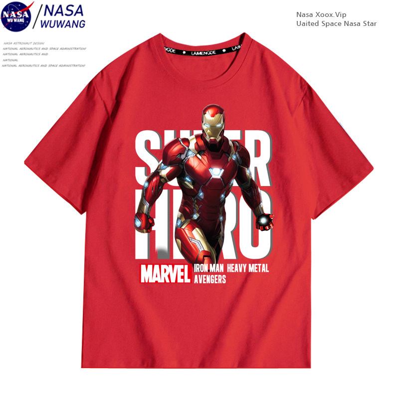 漫威联名短袖钢铁侠t恤男童复仇者联盟4周边宽松男女学生衣服儿童