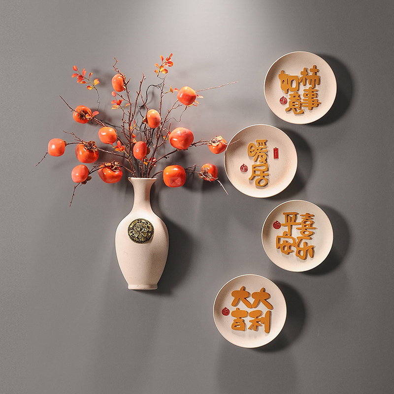 墙上事事如意花瓶装饰品挂件