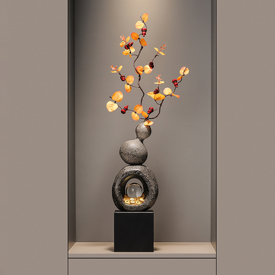 石来运转五福临门葫芦竖高花瓶入户玄关壁龛摆件客厅电视柜装饰品