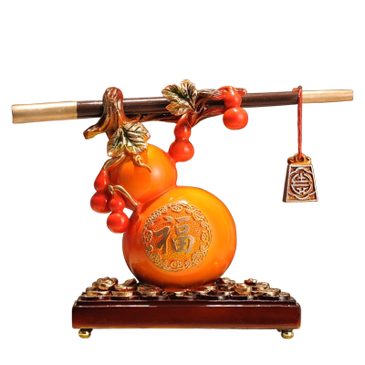 称心如意五福临门葫芦招财摆件新中式玄关客厅酒柜装饰品乔迁礼物