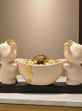 招财大象发财摆件装饰品