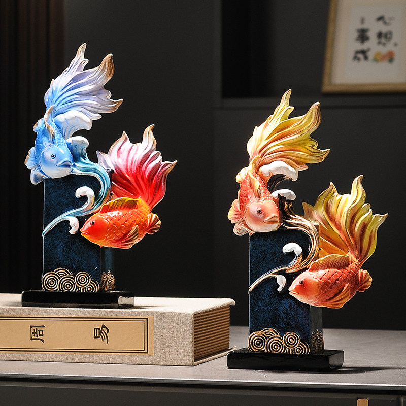 年年有余如鱼得水招财摆件客厅酒柜电视柜锦鲤家居装饰品乔迁礼物,家居饰品,装饰摆件,淘宝优惠券,粉丝福利购,淘宝优惠卷