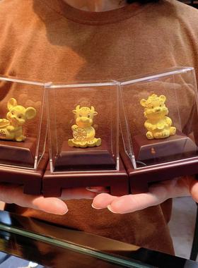 铸金999摆件布袋鼠牛市股票福虎2022新年生肖随手礼物送领导长辈.