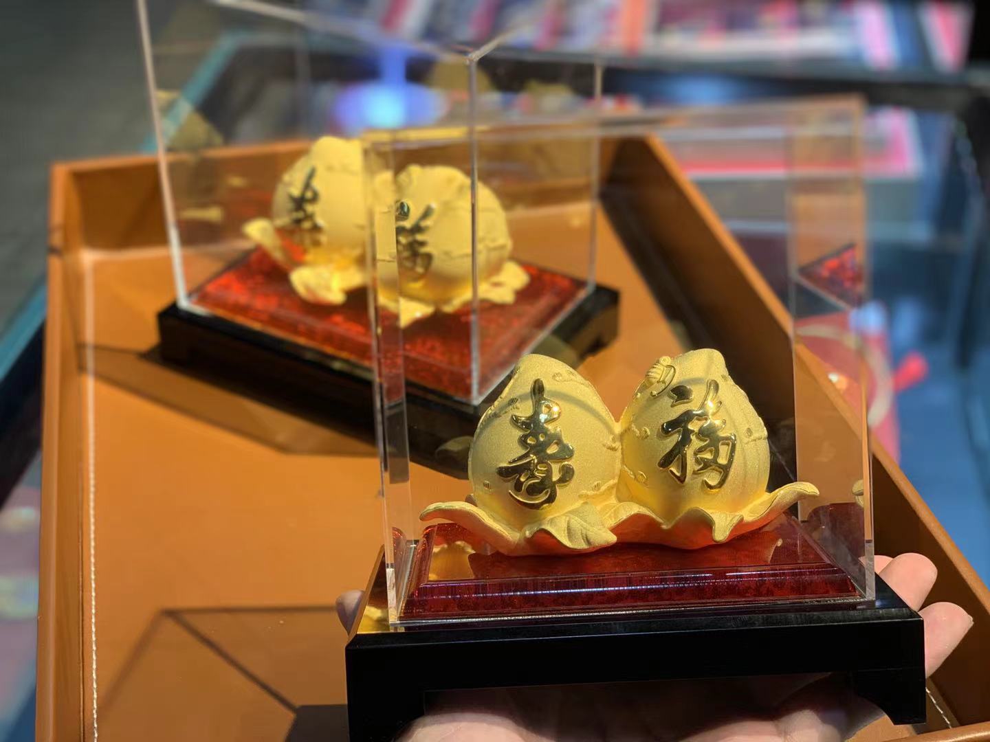 寿桃铸绒沙金老人祝大寿送礼六七八九十国风生日易垟摆件福如东海