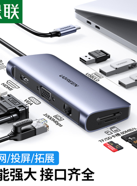 绿联CM179 Type-C拓展坞hdmi vga 10合1 40873-70450-80133-70490