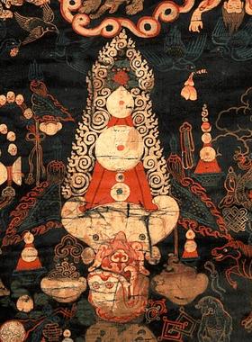 Dpal-Ldan Lhamo护法神 西藏绘画唐卡高清电子图片装饰喷绘素材